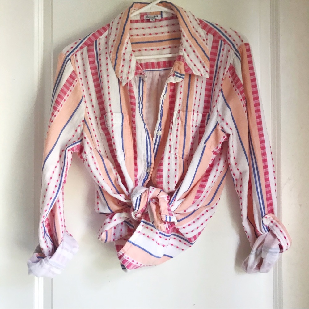 Splendid western vibes textured striped lightweight flan…